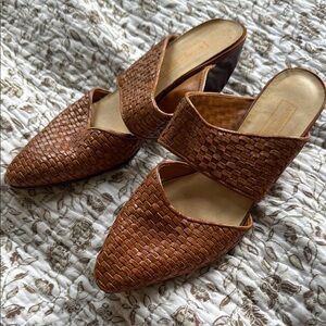 Vintage Brown Woven Women's Mules